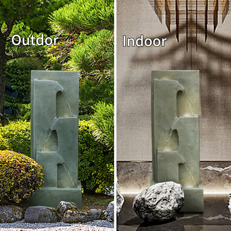 Millwood Pines Resin Water Fountain with Light Wayfair